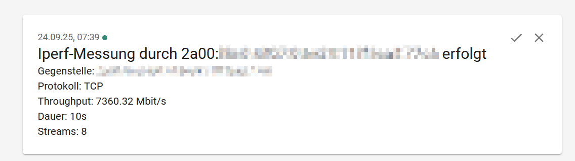 Iperf→Ntfy