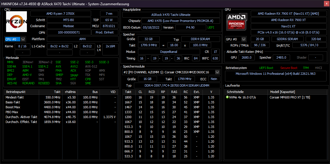 Vegane Ryzkost 2019 IV HWinfo