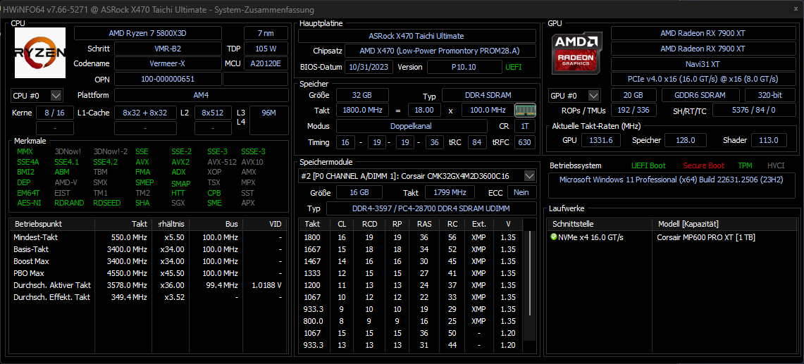 Vegane Ryzkost 2019 V HWinfo